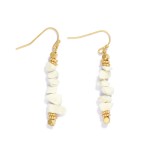 Wholesale beaded Stone Drop Earrings Metal Tones L