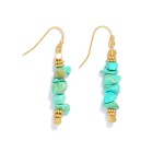 Wholesale beaded Stone Drop Earrings Metal Tones L