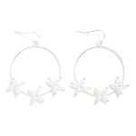 Wholesale metal Wire Hoop Drop Earrings Pearl Criss Cross Details L