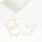 Wholesale metal Wire Hoop Drop Earrings Pearl Criss Cross Details L