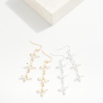 Wholesale linked Pearl Criss Cross Drop Earrings L