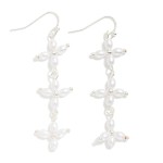 Wholesale linked Pearl Criss Cross Drop Earrings L