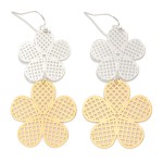 Wholesale two Linked Metal Flower Filigree Drop Earring L