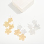 Wholesale two Linked Metal Flower Filigree Drop Earring L