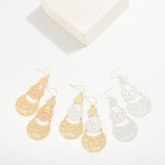 Wholesale linked Metal Filigree Drop Earring L