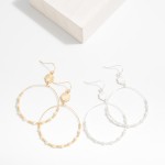 Wholesale metal Pearl Beaded Wire Hoop Drop Earrings Linked Textured Flower Deta