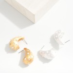 Wholesale metal Teardrop Post Drop Earrings Pearl Details L