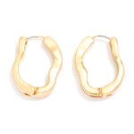 Wholesale wavy Metal Hinged Hoop Earrings D