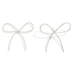 Wholesale textured Metal Wire Bow Post Drop Earrings L