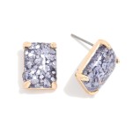 Wholesale rectangular Glitter Resin Stud Earring L