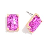 Wholesale rectangular Glitter Resin Stud Earring L