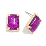 Wholesale rectangular Glitter Resin Stud Earring L