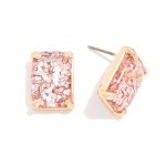 Wholesale rectangular Glitter Resin Stud Earring L
