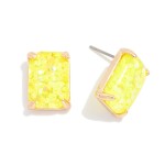 Wholesale rectangular Glitter Resin Stud Earring L