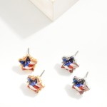 Wholesale american Flag Star Stud Earring L