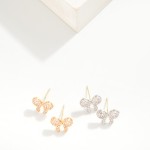 Wholesale cubic Zirconia Studded Bow Stud Earring L