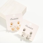 Wholesale set Two Earring Sets Pearl Studded Hoop Knot Stud Earring L