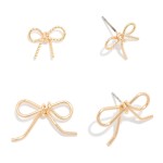 Wholesale set Two Stud Earring Metal bows