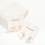 Wholesale set Two Earring Bow Peal L