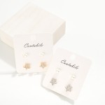 Wholesale set Two Metal Earrings Rhinestone Pearl