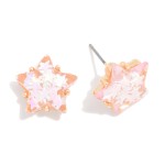 Wholesale glitter Resin Star Stud Earring L