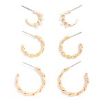 Wholesale twisted Metal Hoop Earring Pearls L