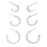 Wholesale twisted Metal Hoop Earring Pearls L