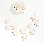 Wholesale metal Beaded Wire Hoop Drop Earrings Teardrop Rhinestone Accent L