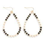 Wholesale beaded Teardrop Drop Earrings Gold Beads L