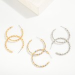 Wholesale oval Beaded Wire Hoop Earring Metal Tones L