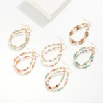 Wholesale stone Pearl Beaded Teardrop Drop Earrings L