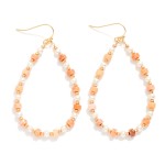 Wholesale beaded Teardrop Drop Earrings Metal Tones Pearls Stone Disc Beads L