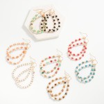 Wholesale beaded Teardrop Drop Earrings Metal Tones Pearls Stone Disc Beads L
