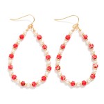 Wholesale beaded Teardrop Drop Earrings Metal Tones Pearls Stone Disc Beads L