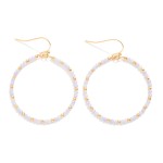 Wholesale mini Stone Beaded Drop Hoop Earrings L