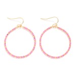 Wholesale mini Stone Beaded Drop Hoop Earrings L