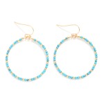 Wholesale mini Stone Beaded Drop Hoop Earrings L