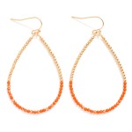 Wholesale beaded Teardrop Drop Earring Metal Beads Stone Beads L