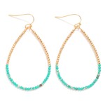 Wholesale beaded Teardrop Drop Earring Metal Beads Stone Beads L
