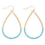Wholesale beaded Teardrop Drop Earring Metal Beads Stone Beads L