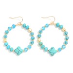 Wholesale beaded Hoop Drop Earrings Faceted Beads Stone Clover L
