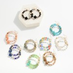 Wholesale beaded Hoop Drop Earrings Faceted Beads Stone Clover L