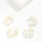 Wholesale pearl Flower Hoop Earrings D