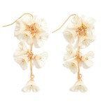 Wholesale linked Pearl Flowers Drop Earrings L