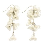 Wholesale linked Pearl Flowers Drop Earrings L