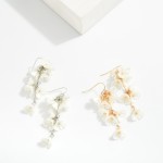 Wholesale linked Pearl Flowers Drop Earrings L