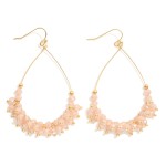 Wholesale metal Wire Teardrop Earrings Faceted Bead Details L
