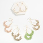 Wholesale metal Wire Teardrop Earrings Faceted Bead Details L