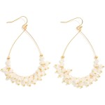Wholesale metal Wire Teardrop Earrings Faceted Bead Details L