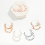 Wholesale glass Crystal Beaded Hoop Earrings D